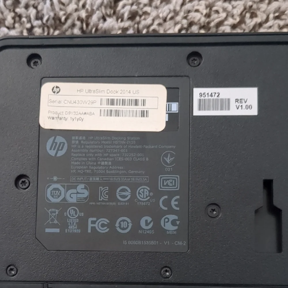 HP Matte Black Docking Station Faceplate